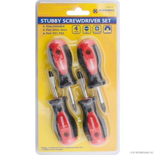 NT 4pc Stubby Screwdriver Set