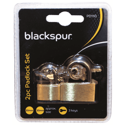 Blackspur 2pc Padlock Set 1