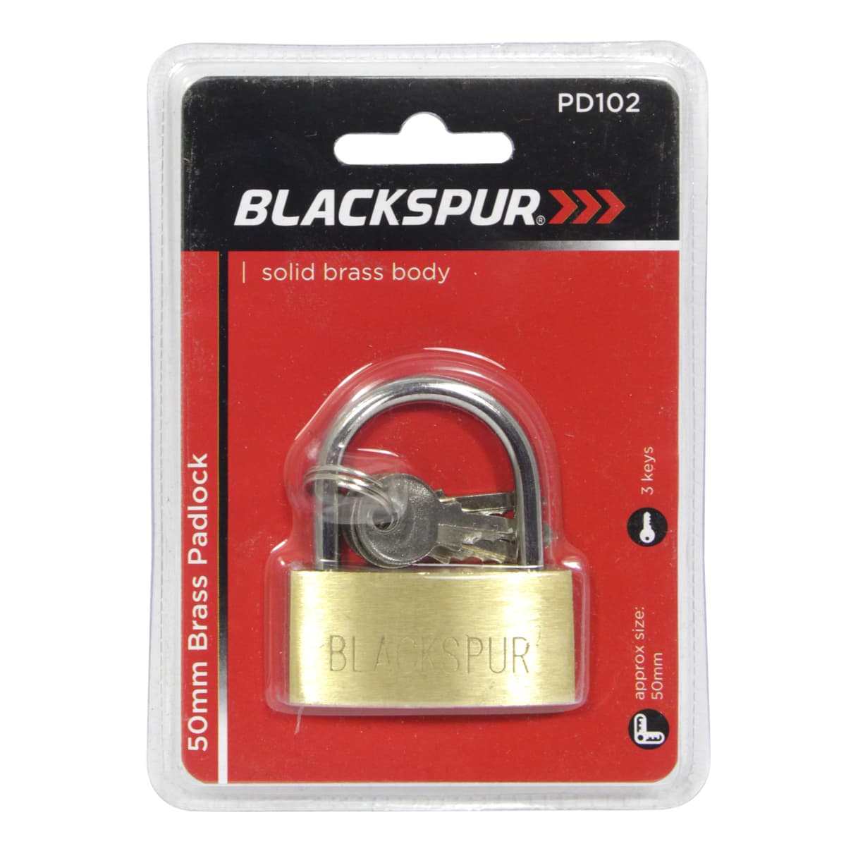Blackspur 50mm Brass Padlock