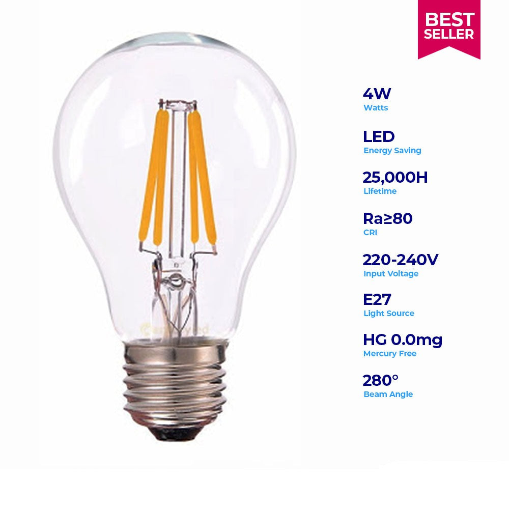Powerplus 4w 240v Ac E27 2700k Led Filmanet A60 image