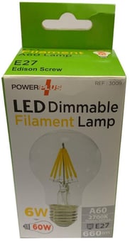 Powerplus 6w Dimmable 240v Ac E27 2700k Led Filament A60 image