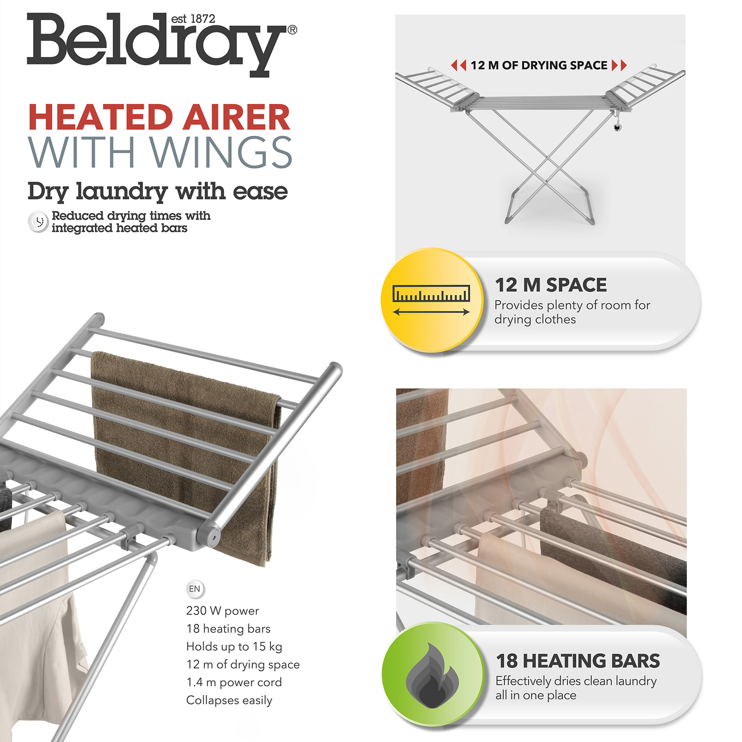 BELDRAY SS AIRER WITH HIGH HANGER image