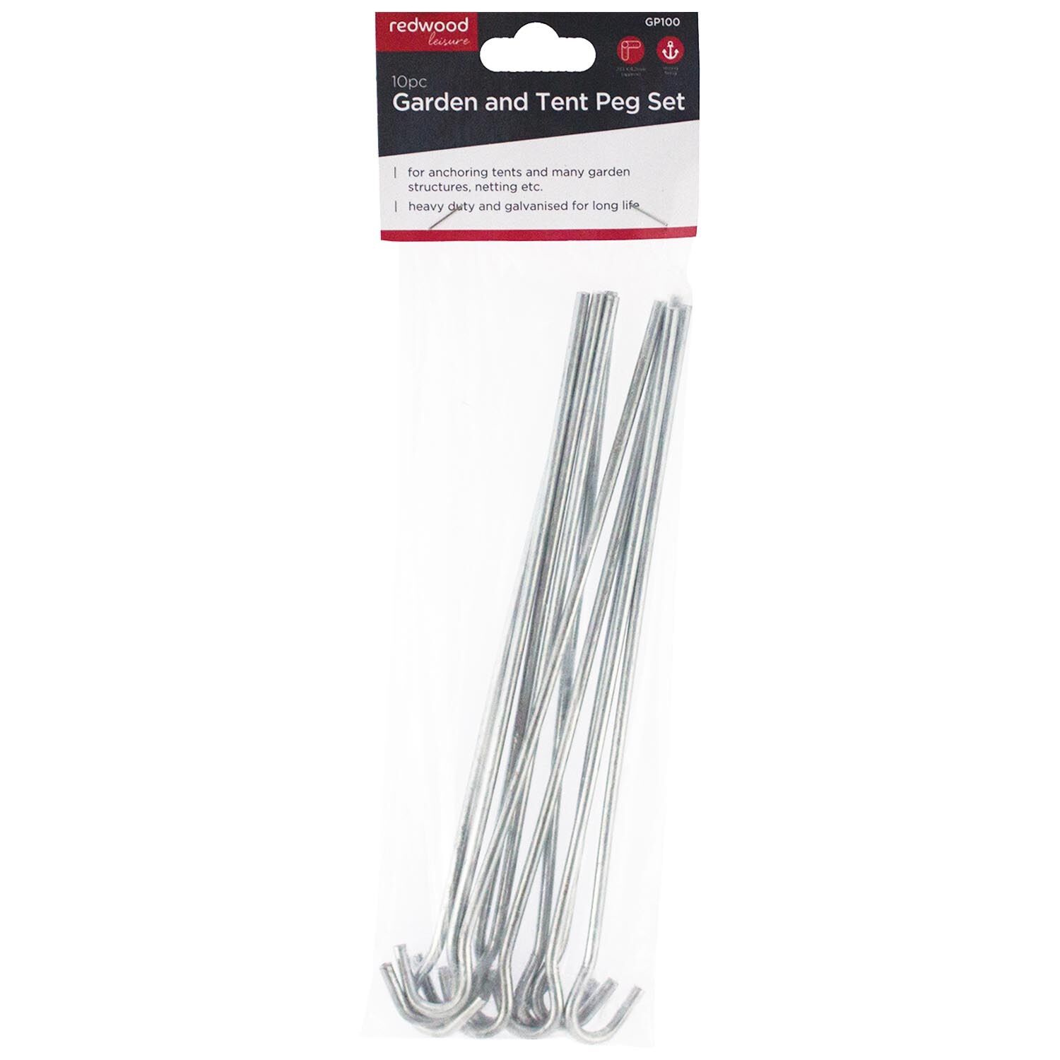 Redwood Leisure Garden Tent Peg Set (10 Pcs) Metal-ogg Sold As Seen, image