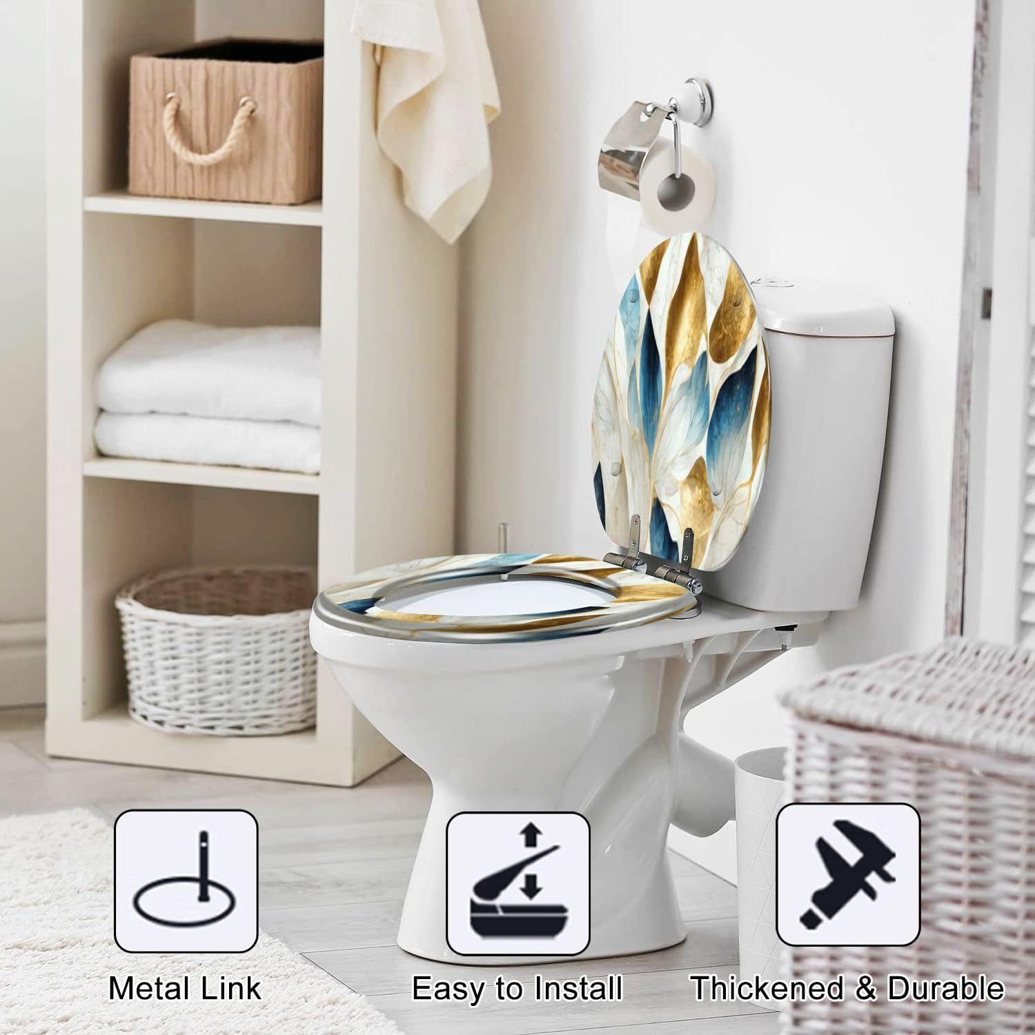 BENROSS Marble Effect Toilet Seat image