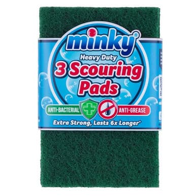 Minky Anti Bacterial/grease 3pk Flat Scourer