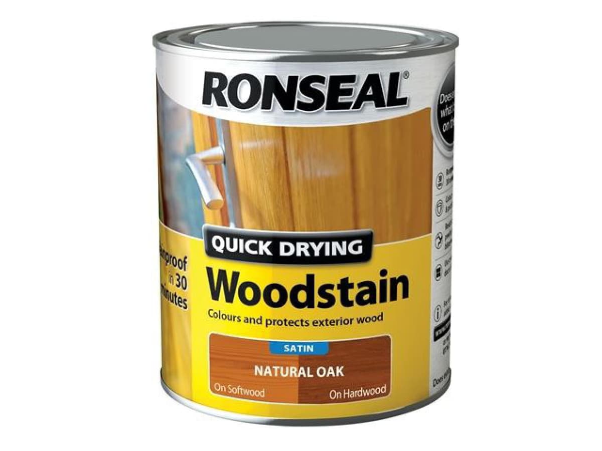 Ronseal Quick Drying  Woodstain Satin Exterior Natural Oak 750ml 