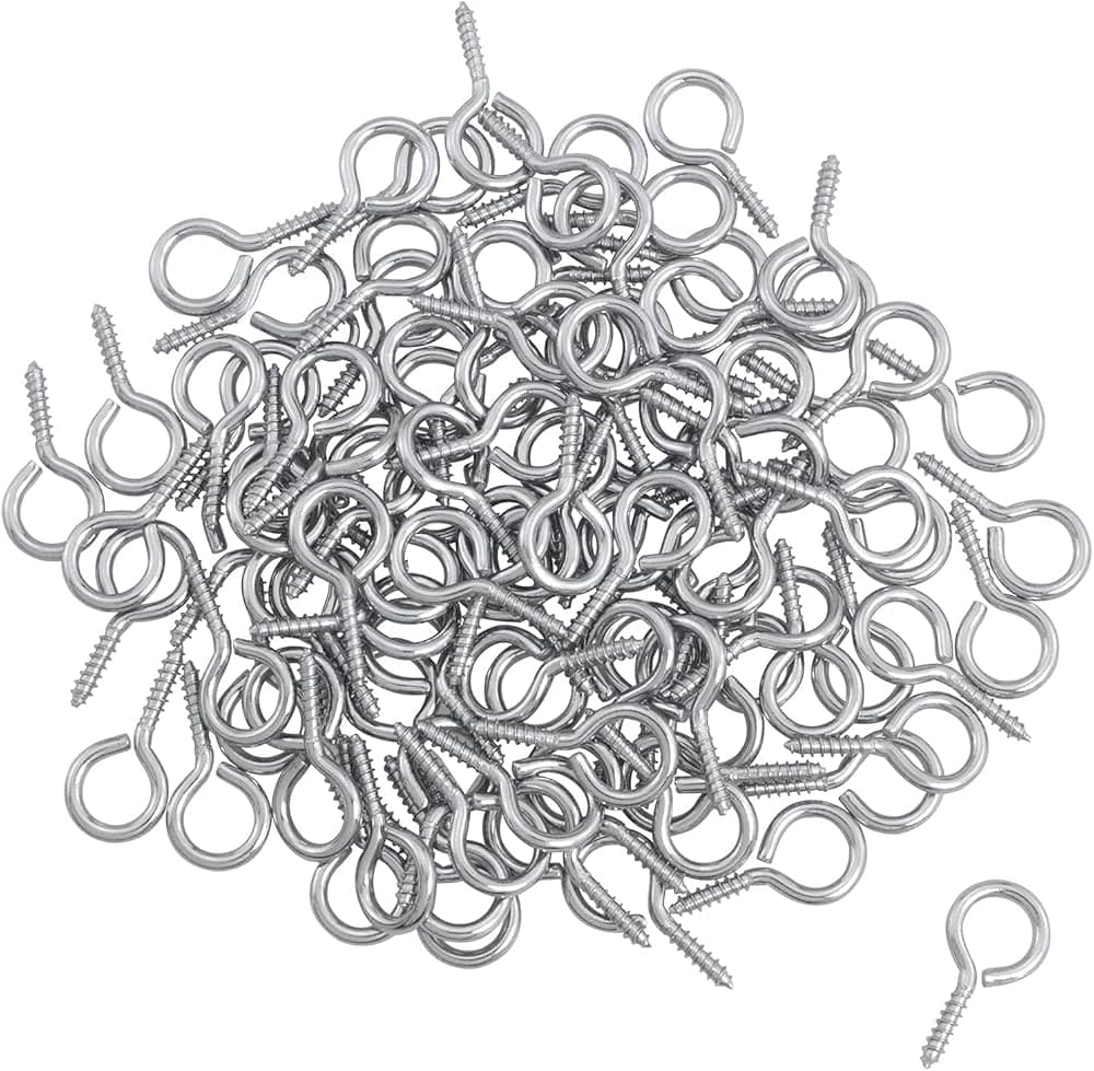 BULK HARDWARE - SCREW EYE STEEL BZP 30mm 100pcs