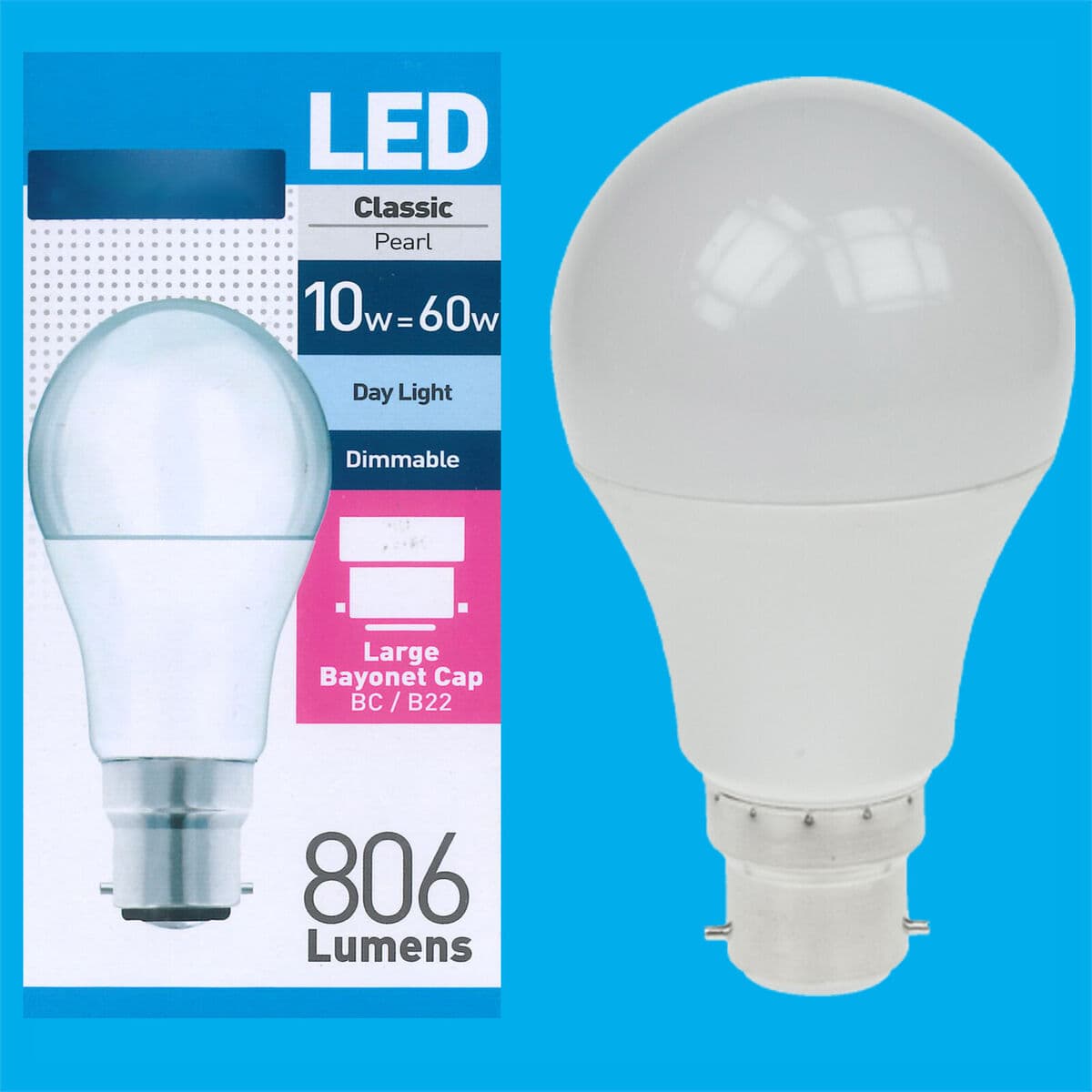 STATUS  10w=60w Gls Pearl Bulb Bayonet Cap 
(10sldgbcp)