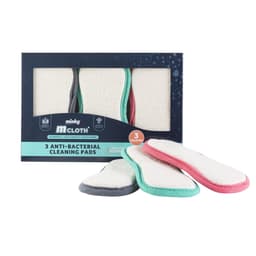 Minky M Cloth '3 Pack' - Anti-bacterial Cleaning Pad - Grey, Pink, Green 1