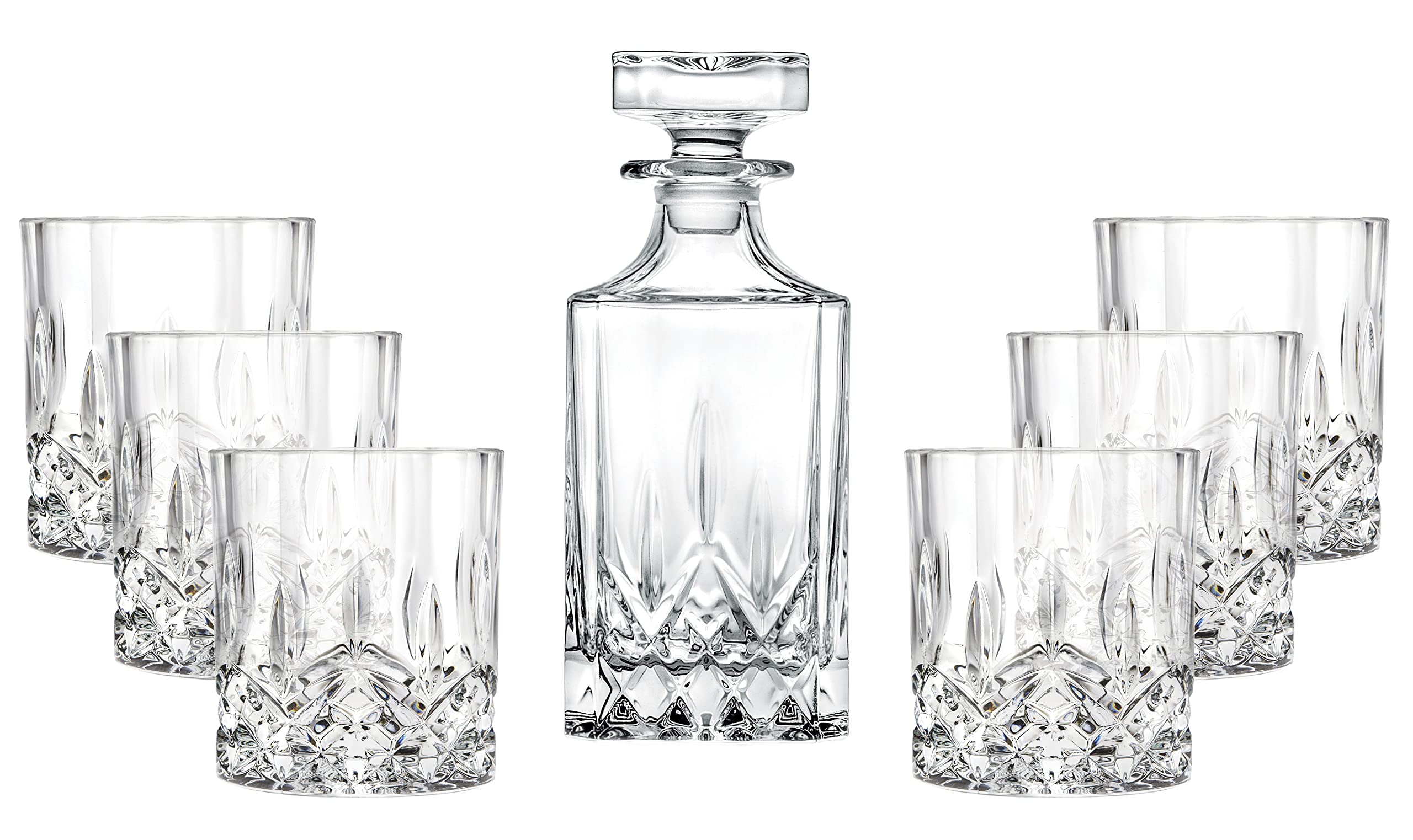 NT 7pc Glass Decanter Set With 1l Deccanter And Glass Cup image