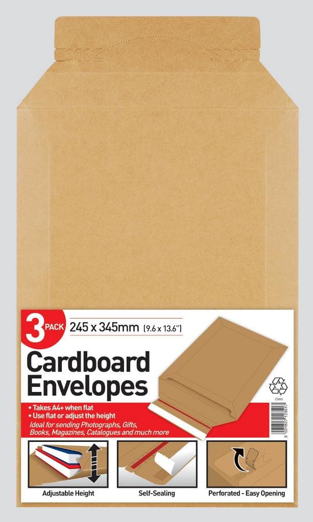 County Cardboard Envelopes 245 X 345mm Pack Of 3
