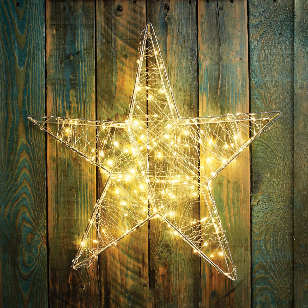 BENROSS 200LED Warm White 3D Metal Star Light image