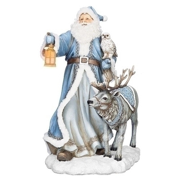BENROSS LED Silver Lantern With Santa & Reindeer image