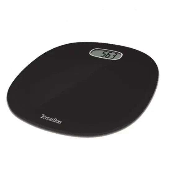TERRAILLON Black Oval glass platform 160kg glass scale image