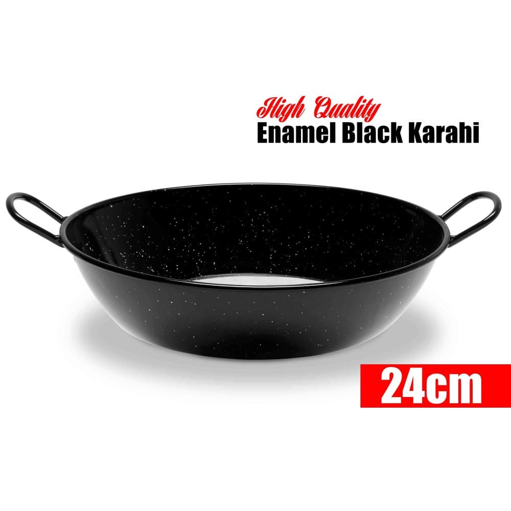 Tri Star Non stick lack enamel karahi 28 cm (TS33394)