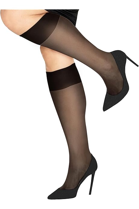 OTL    Knee Highs 2pr 15d One Size - Barely Black (o image