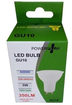Powerplus 3461-45w Led Gu10 5w 6000k 240v (3461su)