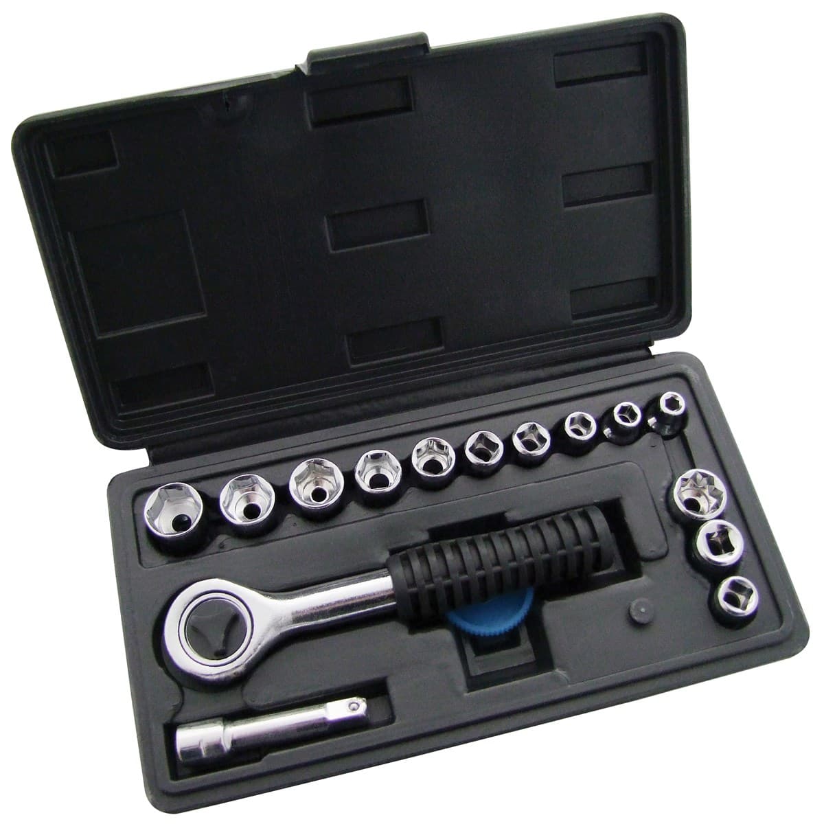 Am-tech 16PC 1/4" DRIVE SOCKET SET 4 - 13MM METRIC IMPERIAL 16 PIECE SET