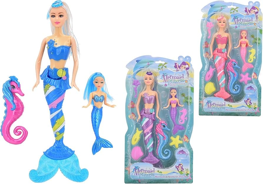 Kandy Toys Mermaids & Seahorse Playset (3 Asst Blistercard