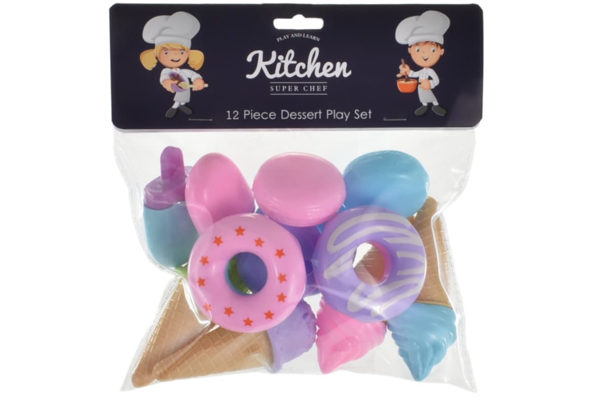 Kandy Toys 12pc Ice Cream  Doughnuts &  Macaroons In Pvc