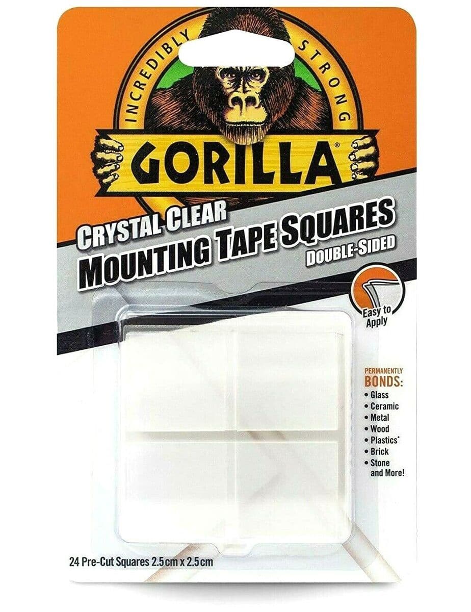 Gorilla Crystal clear Mounting Tape Squares
2.5cm X 2.5cm (3044111)