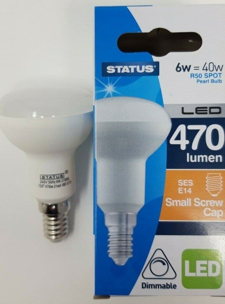 STATUS Led R50 Spot Pearl 1pack 6w=40w (6slsr50ses1pk)