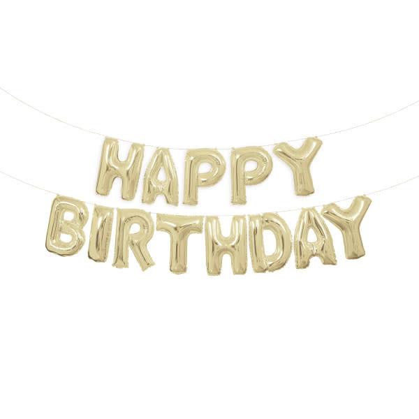 Unique Party 14"gld Hpy Bdy Ltr Bln Bnr Kit image