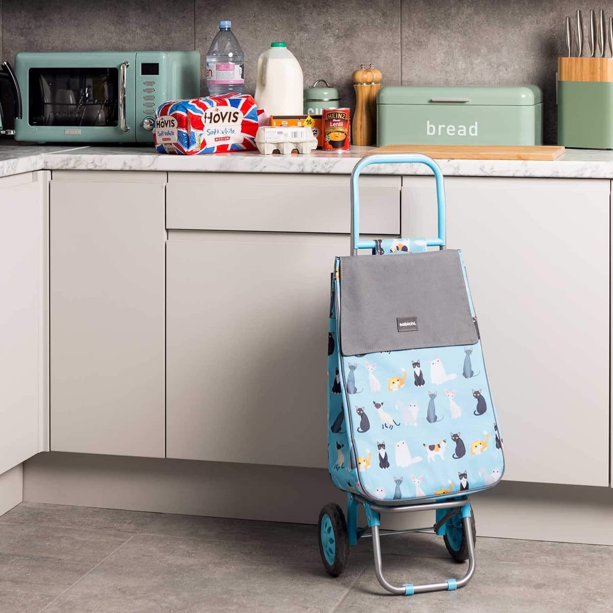 SABICHI CRAZY CATS SHOPPING TROLLEY