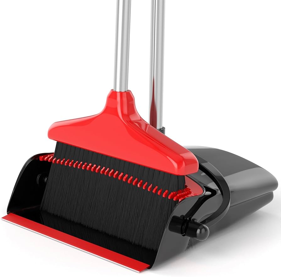 TRI STAR BROOM+DUSTPAN WITH SS STICK-70*24CM image