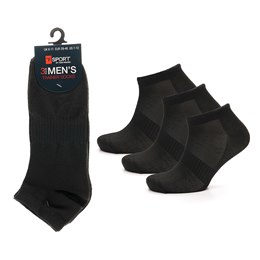 RJM   MENS 3 PACK BLACK TRAINER SOCKS image