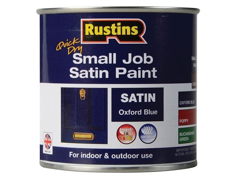 Rustins QD satin small job oxford blue paint 250ml (SPOBW250)
