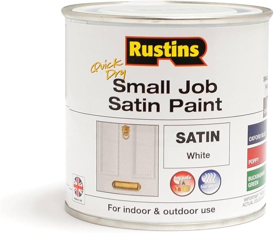 Rustins QD satin small job White paint 250ml (SPWHW250)