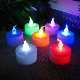 NT 4pc Flickering Tea Lights Assorted Colours