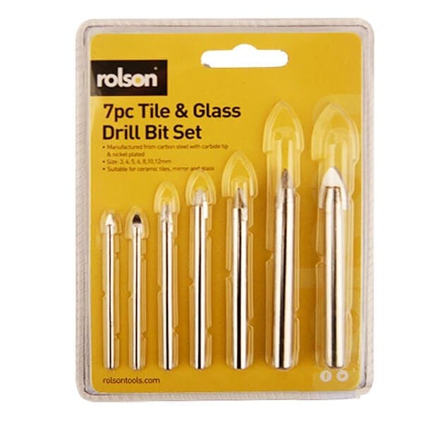 Rolson 7pc Glass & Tile Drill Bit Set (48902)