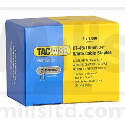Tacwise CT 45/10mm DP White Cable Staples Box of 5000 (53735)