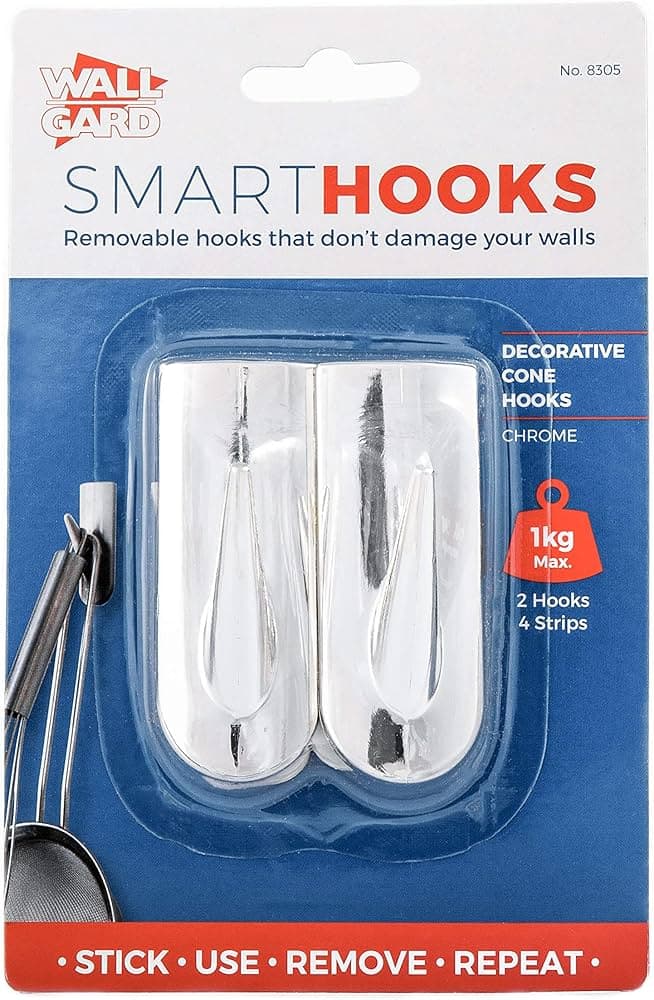 Wallgard Cone Hook Chrome 2PK