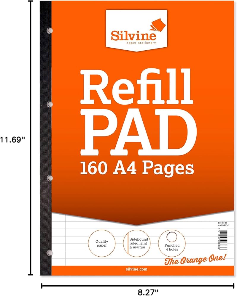 Silvine Rules Feint A4 (210 X297MM) PUNCHED 4 HOLES image
