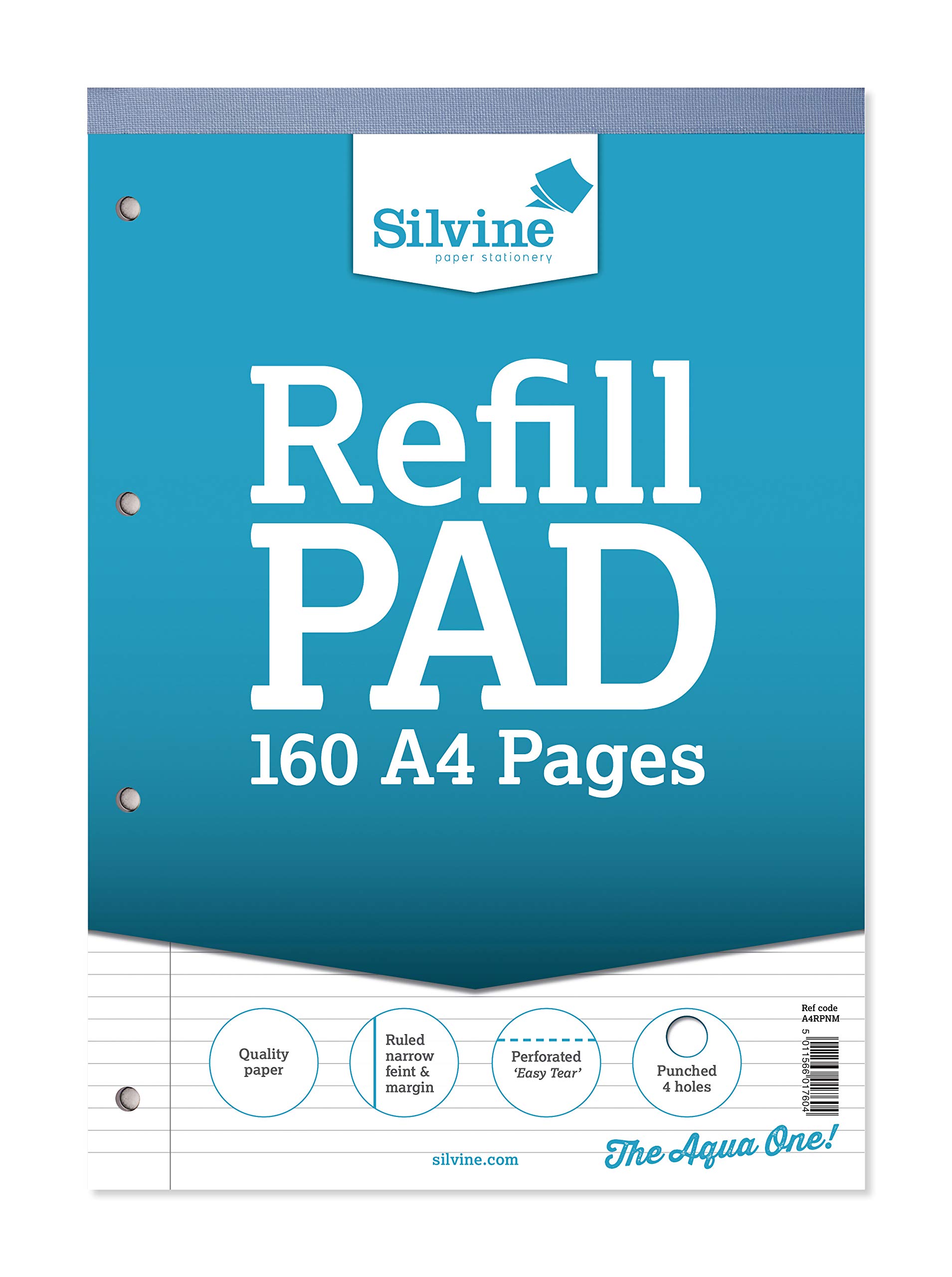 Silvine Rules PUNCHED 4 HOLES RULED NARROW FRINT image