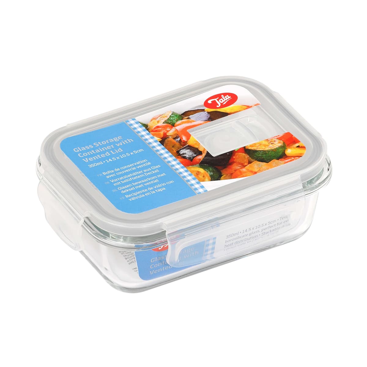 Tala Borosilicate Glass Storage with vented Lid 350 ml