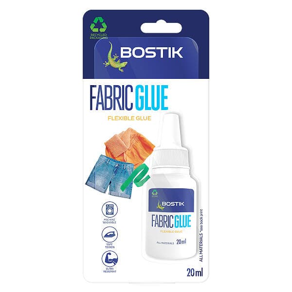 BOSTIK FABRIC GLUE FLEXIBLE White  20ml