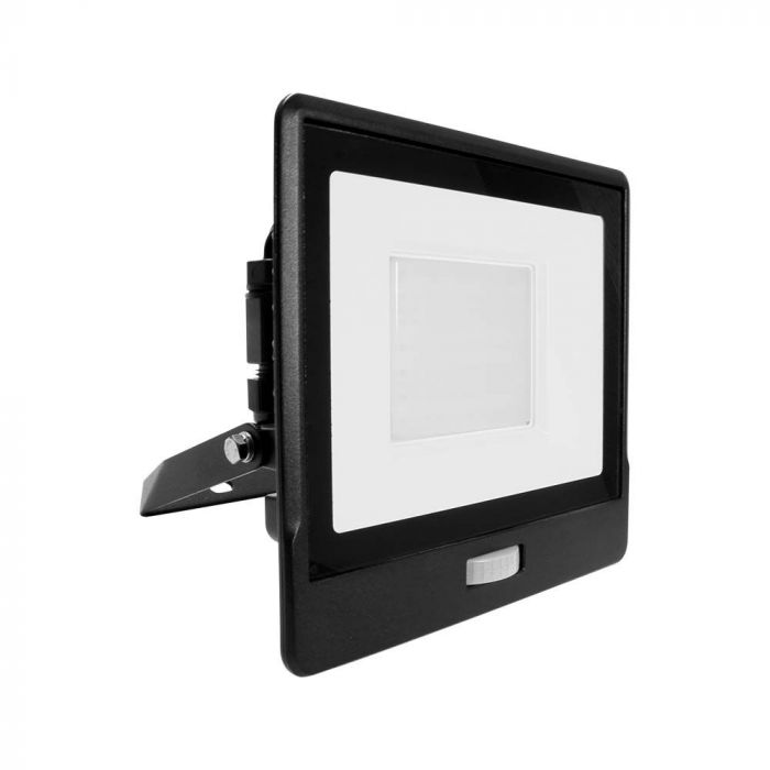 Vt-50-s 50w Smd Pir Sensor Floodlight With Samsung Chip Colorcode:6400k Black Body Grey Glass image