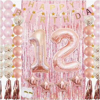 Unique Party 12 Gltz Pnk Cndls&hb Pick