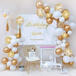 Unique Party 50 12" Pearl Rs Gld Latex Blln 1