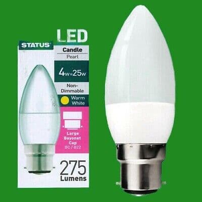 STATUS  4w=25w  Led Candle Bc Pearl 3pkbox