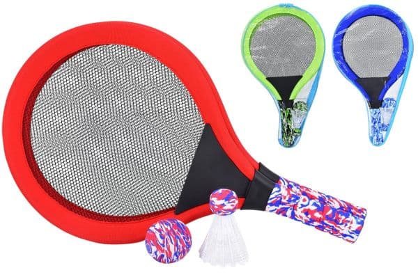 Kandy Toys Super Neon Net Tennis Sets (3 Colours) In Pvc Carry Bag