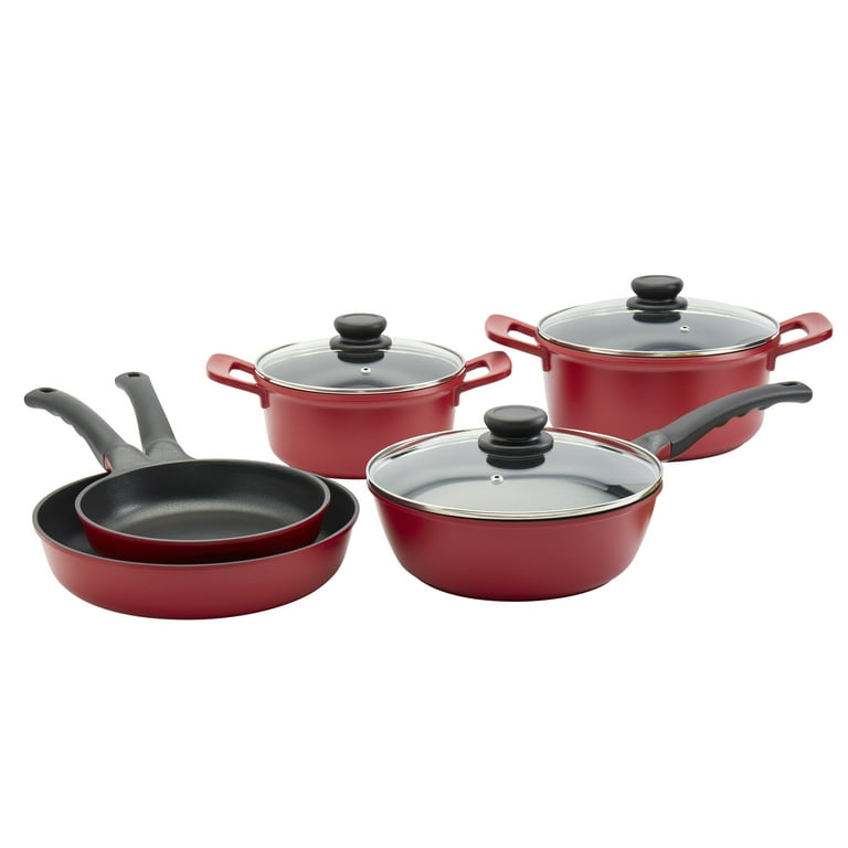 NT 8pc Aluminium Cookware Set - Red Marble image