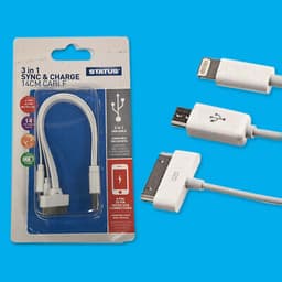 STATUS  - 3 In 1 Sync And Charge Cable - 14cm 1