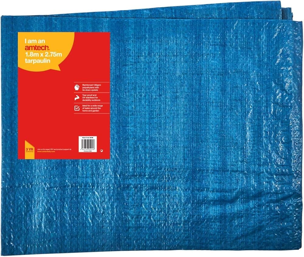 Am-tech 6' x 9' Ft 120 GSM UV Tarpaulin - Blue