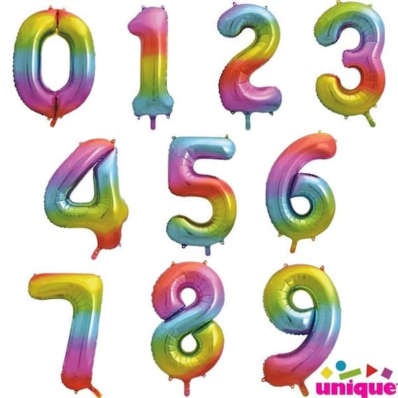 Unique Party 34" Pkg Rainbow Foil Blln-