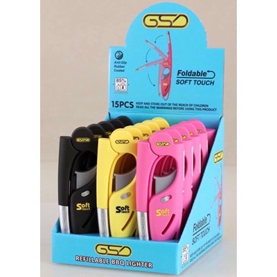 GSD FOLDABLE BBQ LIGHTER SOFT TOUCH BOX 15PCS image